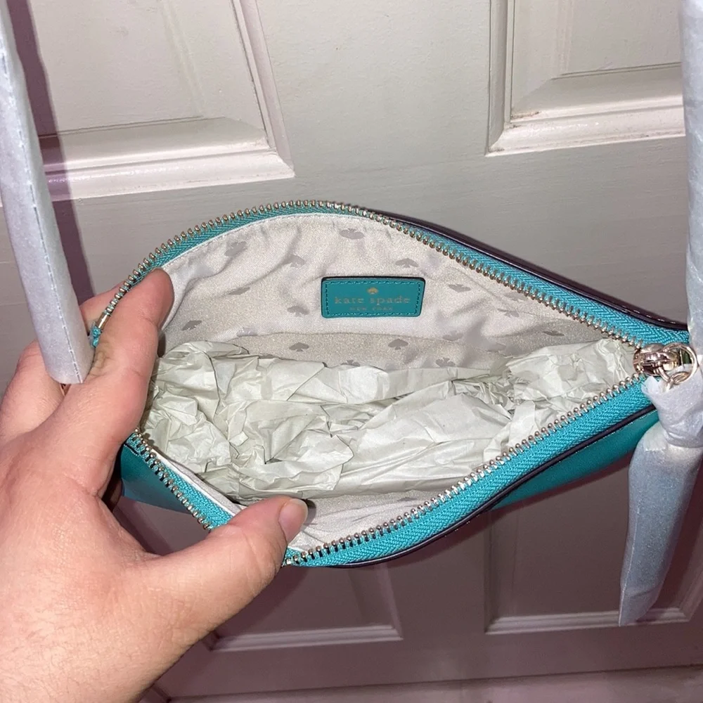 NWT Kate Spade Amy Ivy Street Tassel Stone Blue Crossbody Purse Bag - Picture 6 of 15